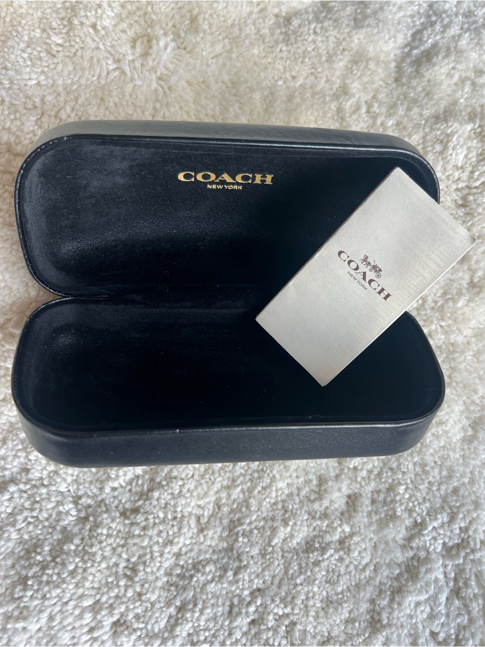 Coach Black Eyeglass Case with Gold Logo